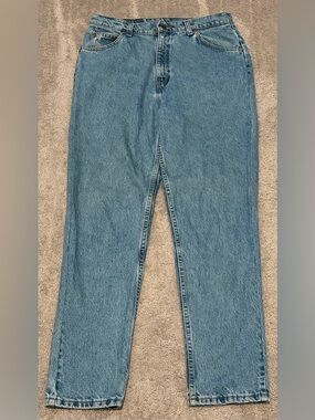 VTG Levi's 921 Jeans Women Sz 14 Med Blue Faded Orange Tab Tapered Fit High Rise